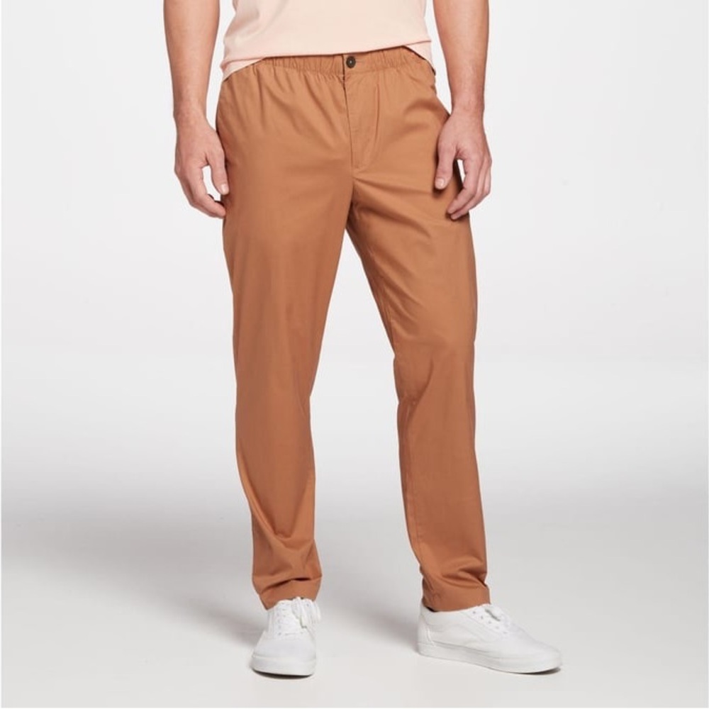 VRST Relaxed Athletic Fit Stretch Cotton Pull On Pants-Size XL-Toasted Coconut